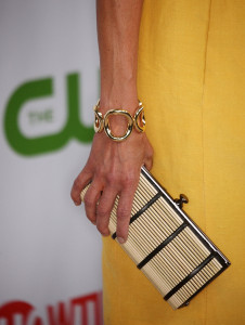 PASADENA, CA - AUGUST 3: Actress Julie Benz (purse detail) arrives at the CBS, CW, CBS Television St
