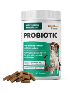 Wellnergy Pets Probiotics for Dogs and Cats

https://yourarticles.co.uk/probiotics-for-dogs-and-cats-does-my-pet-need-probiotics/

Boost the overall digestive and immune system of your beloved pet with Wellnergy Pets PROBIOTIC. PROBIOTIC for dogs and cats is an advanced veterinary developed formulation consists of a blend of effective prebiotics plus probiotics, featuring Bacillus Coagulans – the only probiotic on the market shown to be stable long-term in a soft chew. PROBIOTIC with prebiotics supports healthy digestion by naturally balancing intestinal microflora and improving overall immunity, and its hydrolyzed duck flavor is perfect for pets with protein sensitivities! A total natural, organic remedy for pets suffering from soft stool, bloating, indigestion, and heartburn. As well as fortify the immune system, provide vital nutrition for the skin and coat, alleviate dental issues, and improve overall wellness, comfort, and quality of life.

Probiotic chews